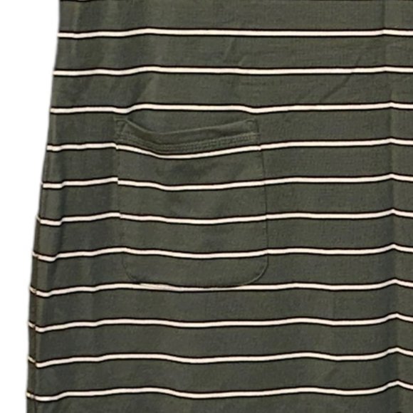 T By Talbots T Shirt Jersey Green Striped Dress Size Medium Petite NEW With Tags - Picture 3 of 10